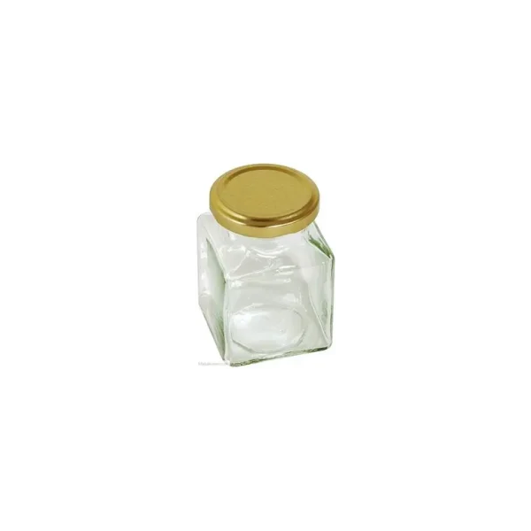 TALA SQUARE PRESERVE JAR 7OZ 200ML GOLD SCREW LID