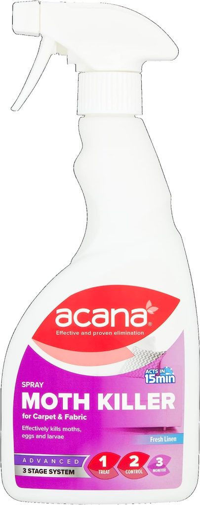 ACANA CARPET & FABRIC MOTH KILLER & FRESHENER 500ML SPRAY - FRESH LINEN