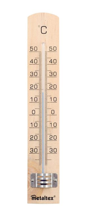 METALTEX INDOOR WOODEN THERMOMETER 18CM