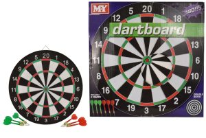 MY 17 INCH / 43CM DART BOARD WITH 6 DARTS