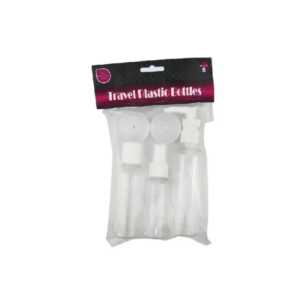 5 PCS PLASTIC TRAVEL BOTTLE SET