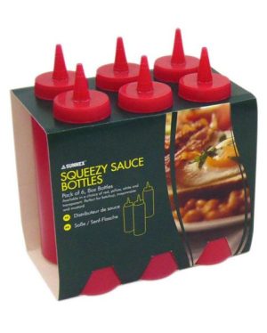 SUNNEX SQUEEZY SAUCE BOTTLE RED 12OZ PACK OF 6