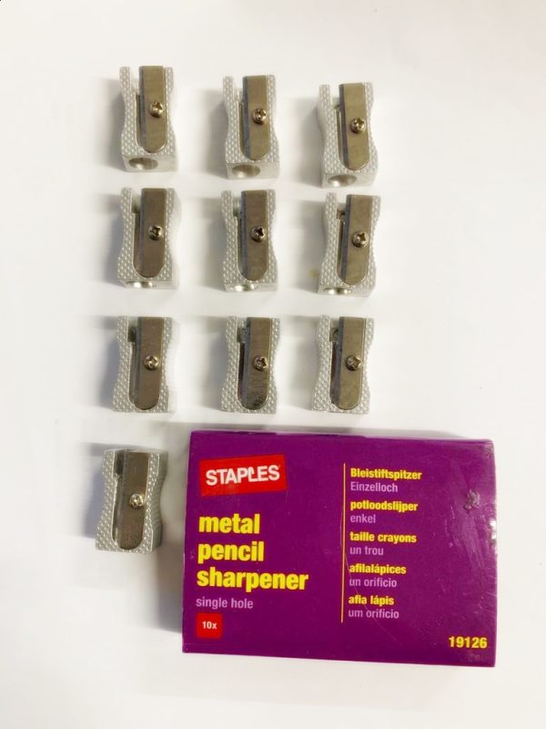 STAPLES METAL PENCIL SHARPENER PACK OF 10