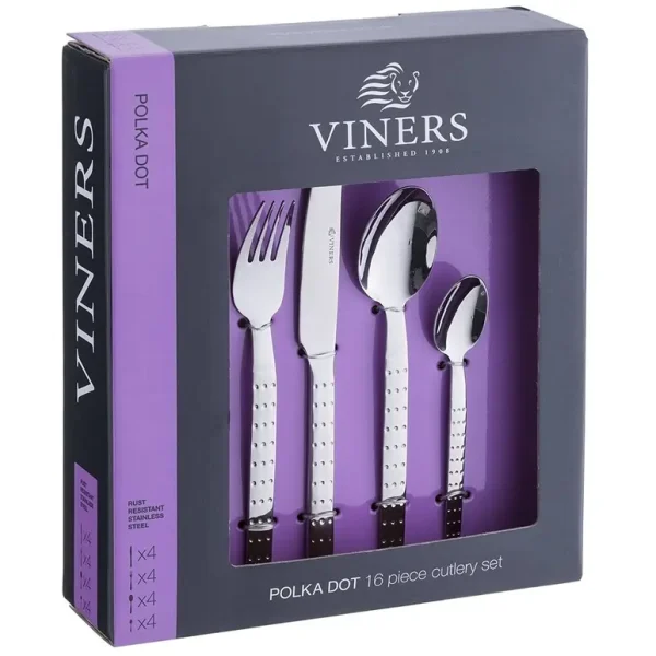 VINERS POLKA DOT CUTLERY SET 16 PIECES