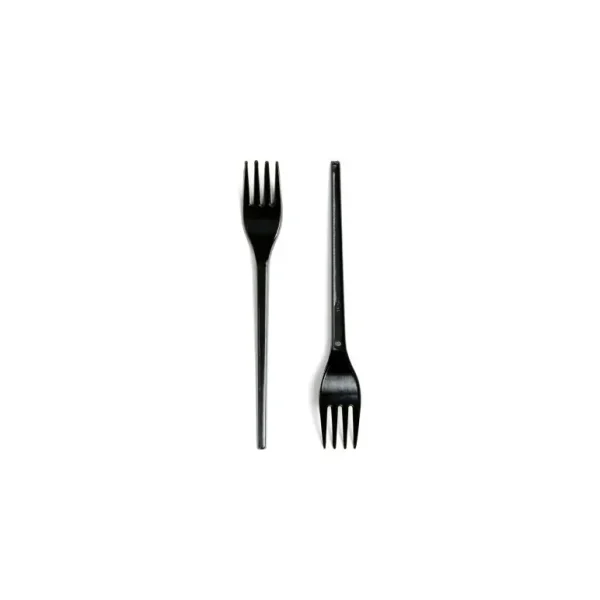 PACK OF 100 BLACK MEDIUM DUTY PLASTIC PS FORK