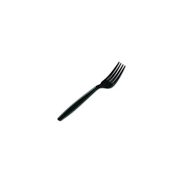 PACK OF 100 BLACK HEAVY DUTY PLASTIC PS FORK