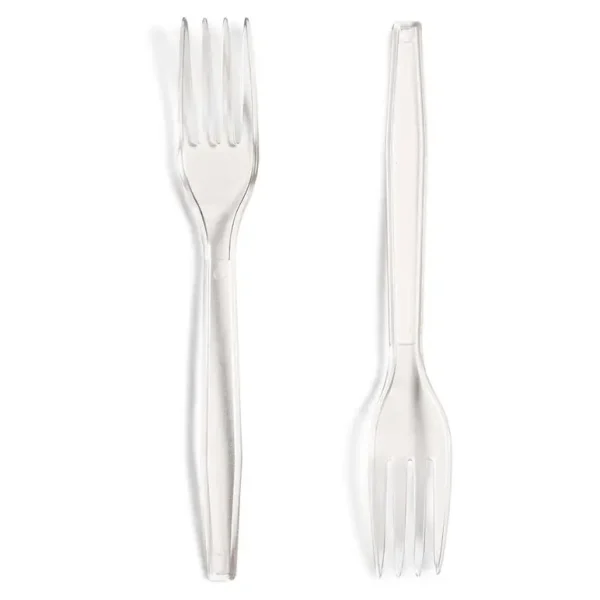 PACK OF 100 CLEAR HEAVY DUTY PLASTIC PS FORK