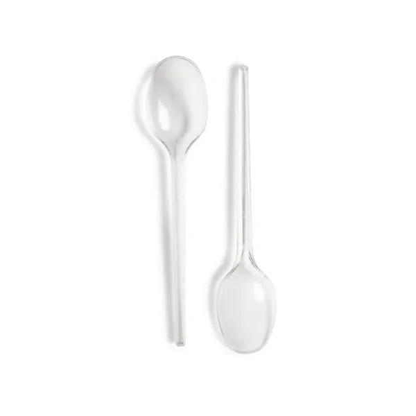 WINDZER PREMIUM QUALITY REUSABLE PLASTIC CLEAR DESSERT SPOONS PACK OF 100