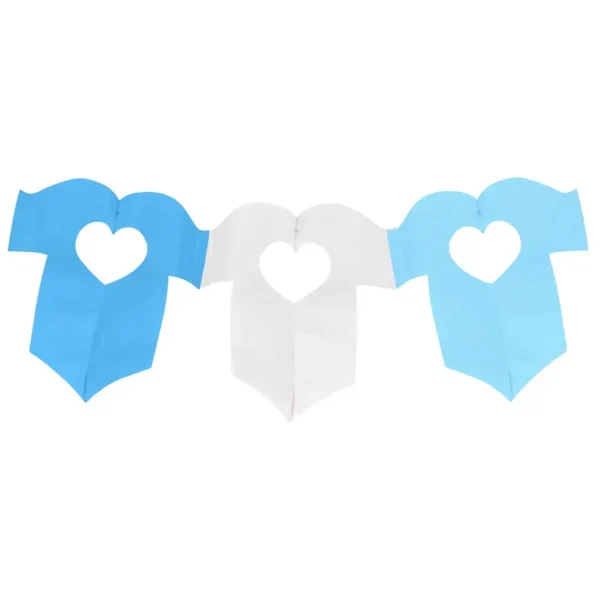 BABY JUMPSUIT PAPER GARLAND 2.6M - BLUE