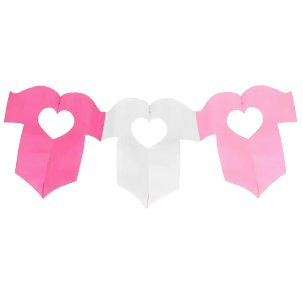 BABY JUMPSUIT PAPER GARLAND 2.6M - PINK