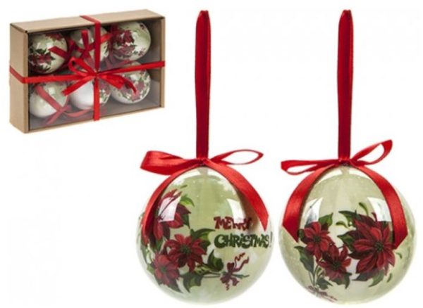 6 POLY BAUBLES POINSETTIA