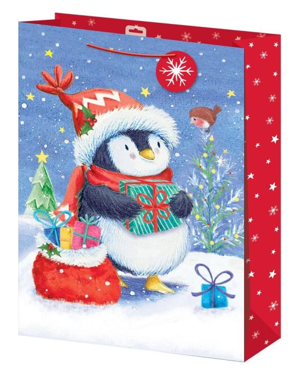 CHRISTMAS CUTE PENGUINS EXTRA LARGE GIFT BAGS