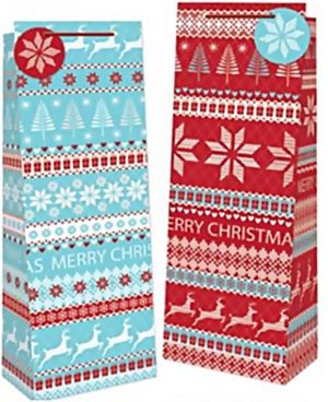 CHRISTMAS BOTTLE GIFT BAG KNIT PATTERN