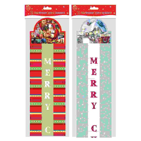 2 CHRISTMAS GREETINGS CARDS HOLDER - TRADITIONAL DESIGN