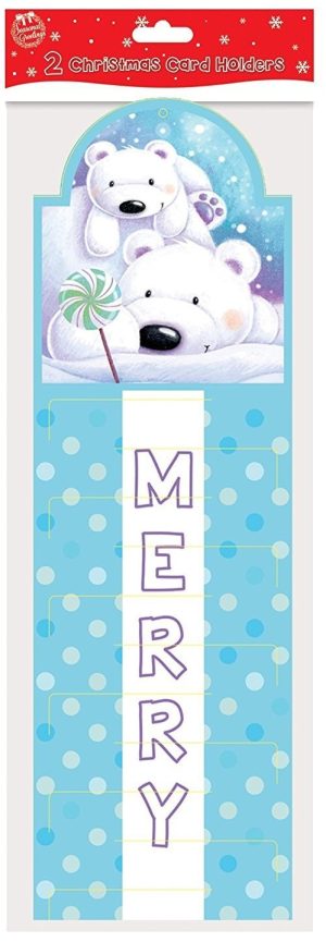 2 CHRISTMAS GREETINGS CARDS HOLDER - CUTE DESIGN