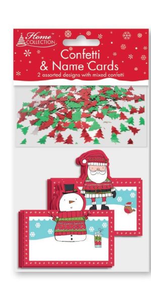 CHRISTMAS 8 CUTE PLACE CARD WITH PARTY CONFETTI
