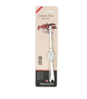GRUNWERG STAINLESS STEEL LOBSTER PICKS PACK OF 4