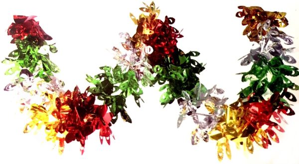 PEACOCK FOIL GARLAND 2.7M