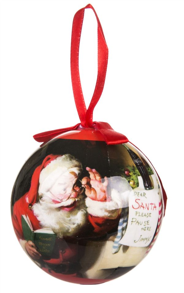 COCA COLA CHRISTMAS TREE BAUBLE WITH SANTA