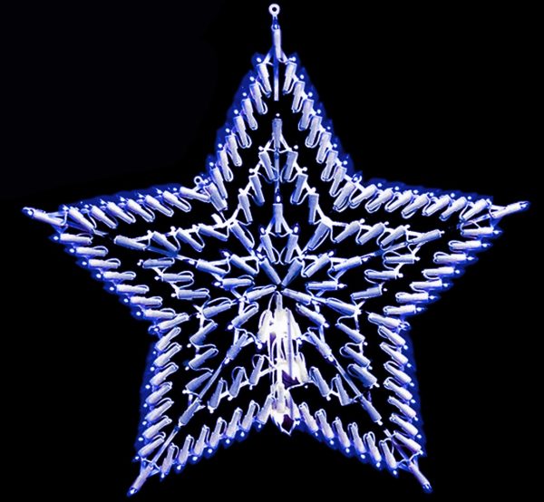 BLUE & WHITE LED STAR SILHOUETTE (INDOOR ONLY)