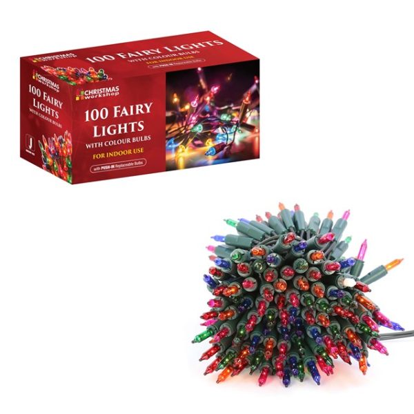 100 SHADLESS MULTI COLOUR FAIRY LIGHTS