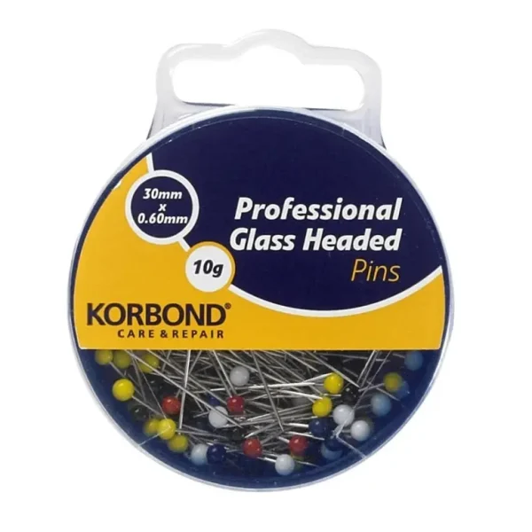 KORBOND PROFESSIONAL GLASS HEADED PINS 10G