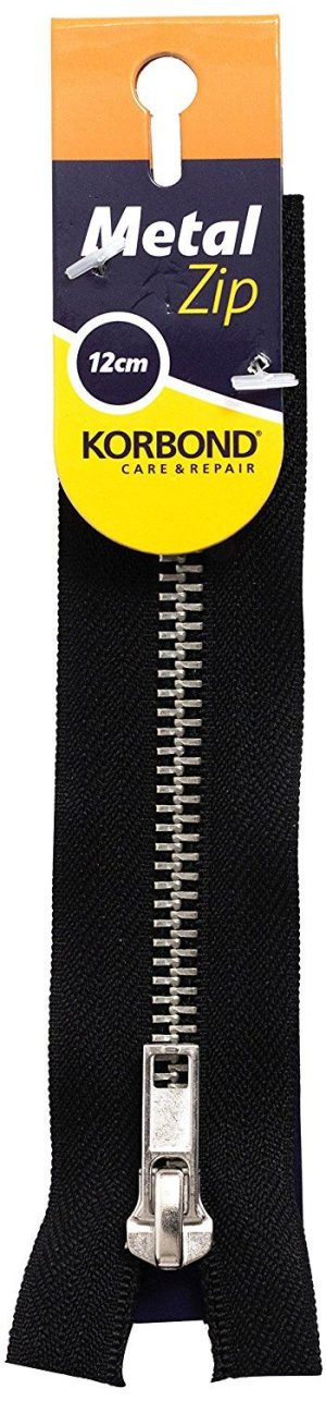 KORBOND METAL ZIP 12CM - BLACK