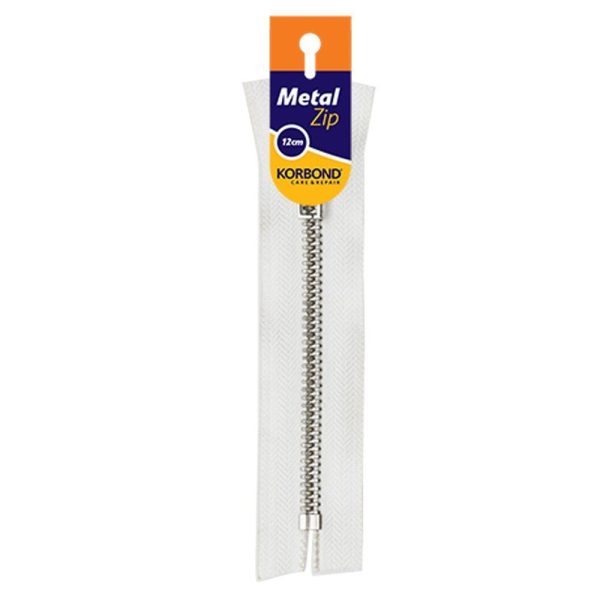 KORBOND METAL ZIP 12CM - WHITE