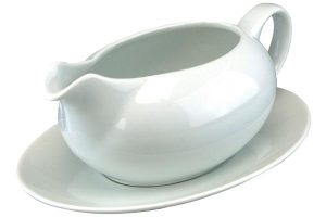 VINCI PORCELAIN GRAVY BOAT 550 ML WITH SAUCER