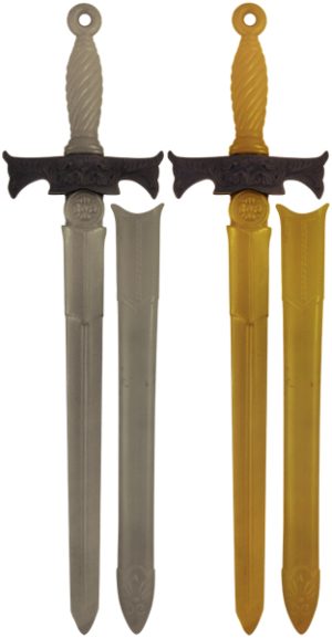 ASSORTED GOLD / SILVER KNIGHT SWORD 66CM