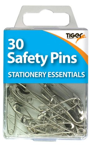 30 TIGER ESSENTIAL SAFETY PINS STEEL
