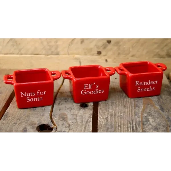 RED SANTA SNACK BOWLS 9CM X 6CM