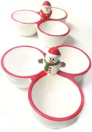 CHRISTMAS SNATA TRIO SNACK BOWL