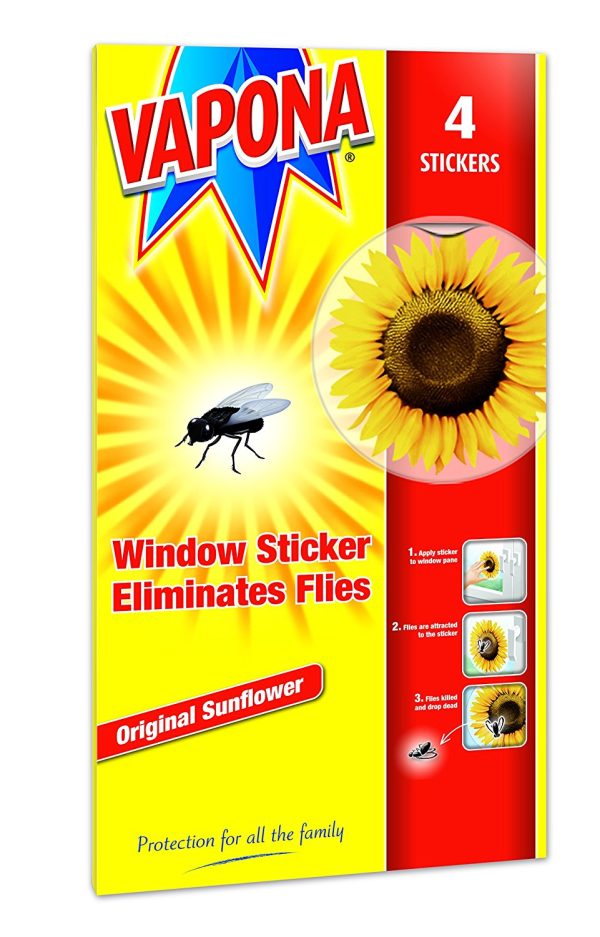 VAPONA SUNFLOWER WINDOW STICKERS PACK OF 4