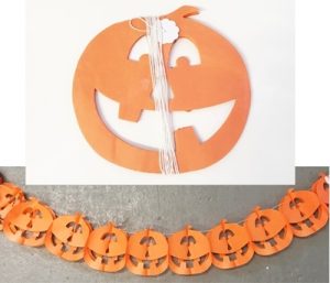 HALLOWEEN PUMPKIN PAPER GARLAND 2.7M