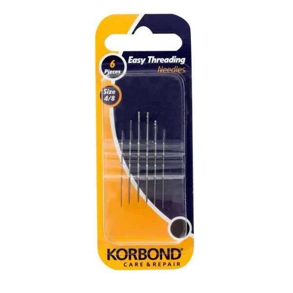 KORBOND EASY THREADING NEEDLES PACK OF 6