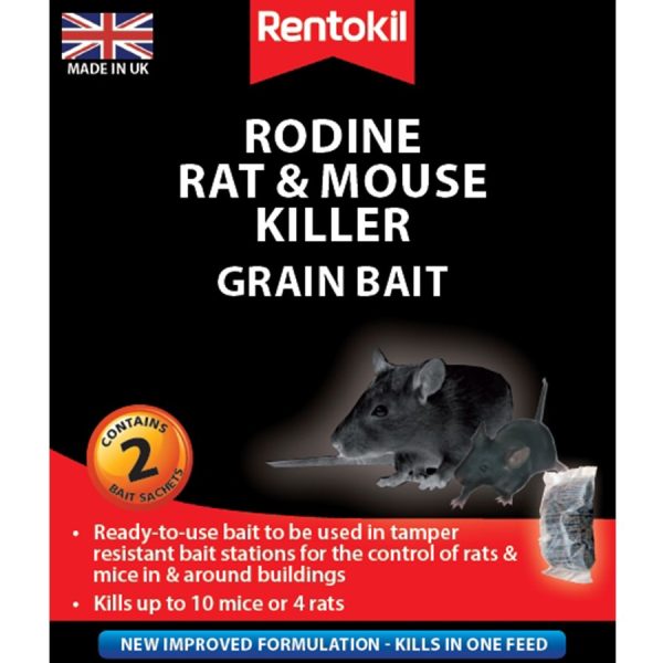 RODINE RAT & MOUSE KILLER GRAIN BAIT 2 SACHETS