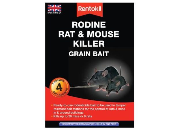 RNETOKIL RODINE RATE & MOUSE KILLER GRAIN BAIT 4 SACHETS