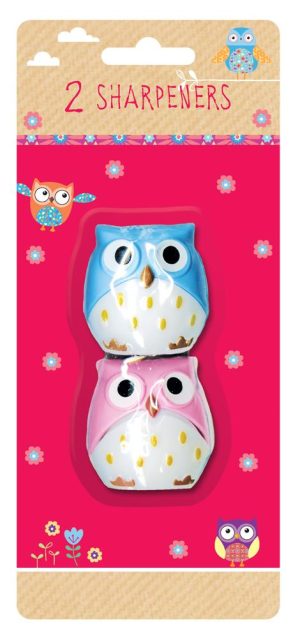 2 OWL SHAPE SHARPENERS