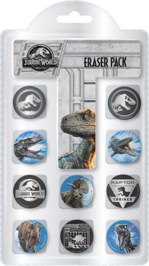 JURASSIC WORLD II ERASER pack of 10