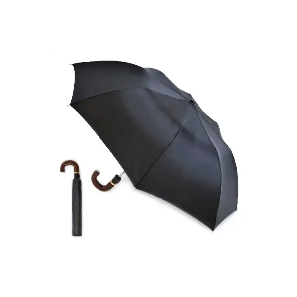 DRIZZLES DELUXE MENS AUTO FOLDING UMBRELLA BLACK