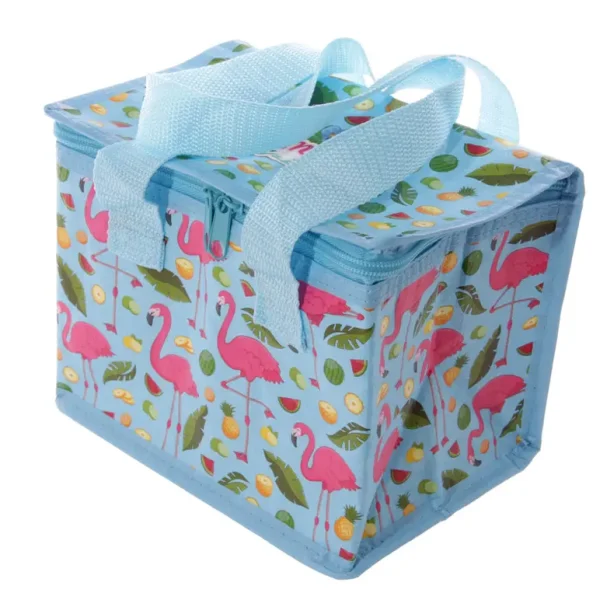 LAUREN BILLINGHAM FLAMINGO WOVEN COOL BAG LUNCH BOX