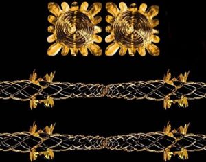 PACK OF 2 15CM FOIL GARLAND GOLD