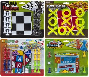 4ASST FAMILY GAMES ON BLISTER CARD 12PCS