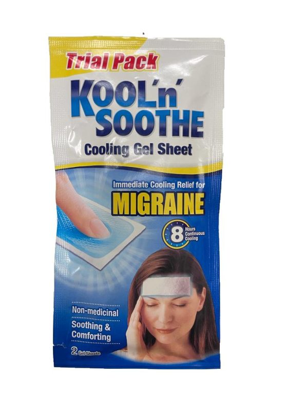 KOOL N SOOTHE MIGRAINE COOLING GEL SHEET PACK OF 2