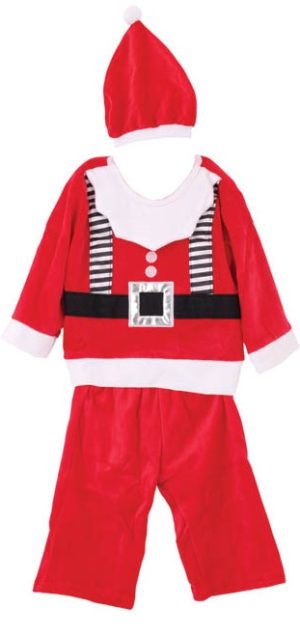 BOYS SANTA DRESS FOR AGE 2-3 YEARS ( HAT-TROUSERS-TOP )