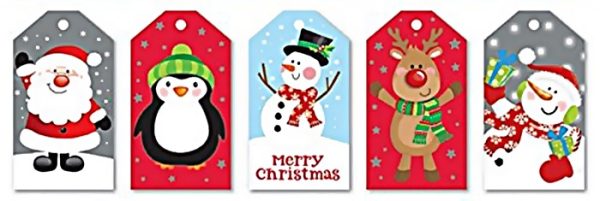 NORTH POLE CHRISTMAS CUTE GIFT TAGS PACK OF 40