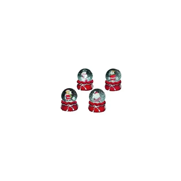 45MM WATERGLOBE WITH XMAS SACK BACK - 4 ASSORTED