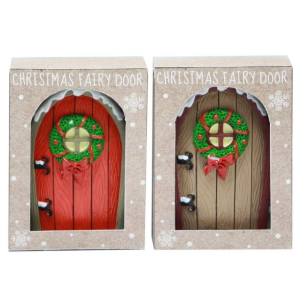 CHRISTMAS FAIRY DOOR IN ACETATE BOX BROWN