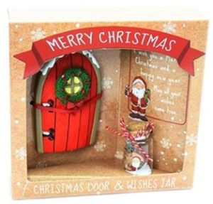 CHRISTMAS FAIRY DOOR & WISHING JAR RED